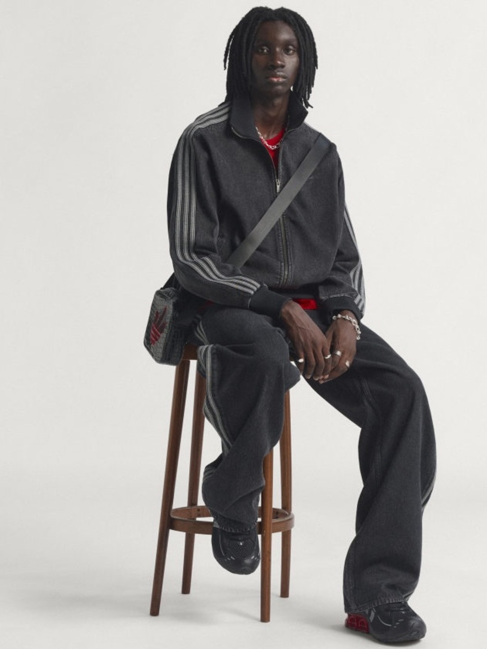 adidas Adicolor Denim Firebird Track Top - Picture 4 of 5